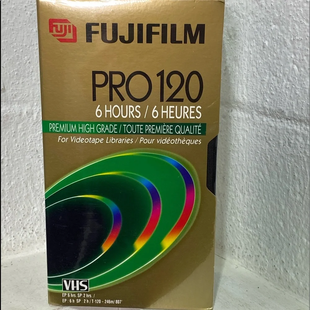 Vintage New in Package Five VHS Blank Video Tapes Fujifilm and TDK